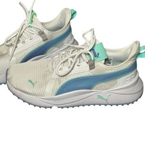Puma Pacer Future Street Virtual Lace Up Sneaker White Blue Unisex 6.5 Big Kid